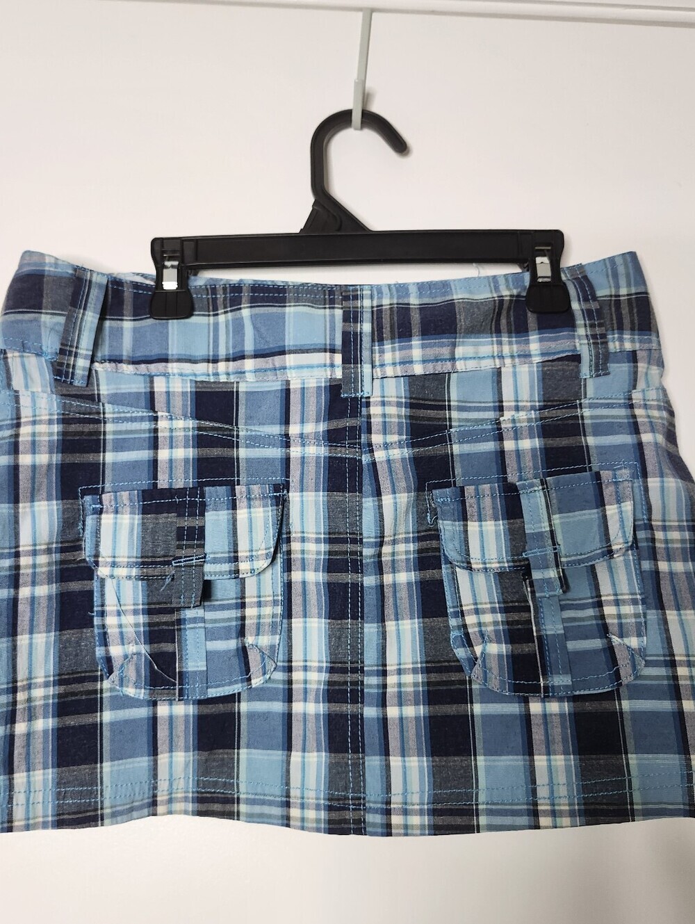 Y2K Blue Plaid Micro Mini Skirt - Picture 5 of 9